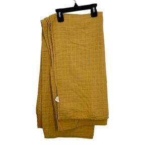 Mushie Muslin Swaddle Blanket Mustard Yellow 100% Organic Cotton Baby Toddler